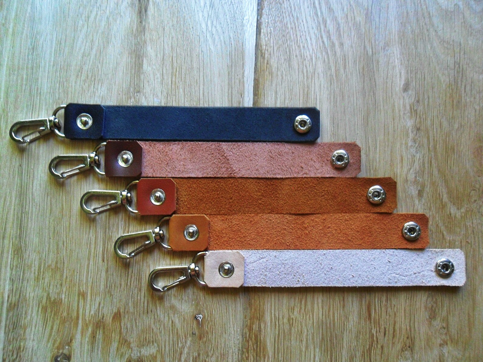 Leather strap keychain with swivel snap hooks Belt loop key Etsy