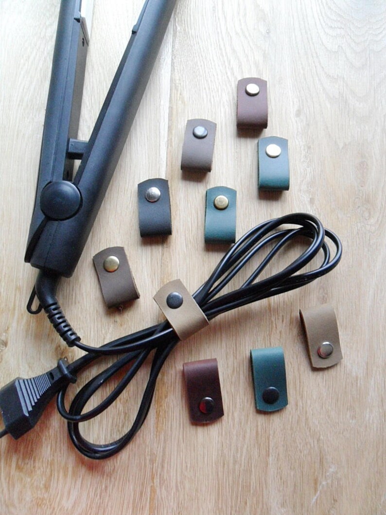 Leather Cable Organizer Headphone Holders Handmade Iphone Etsy