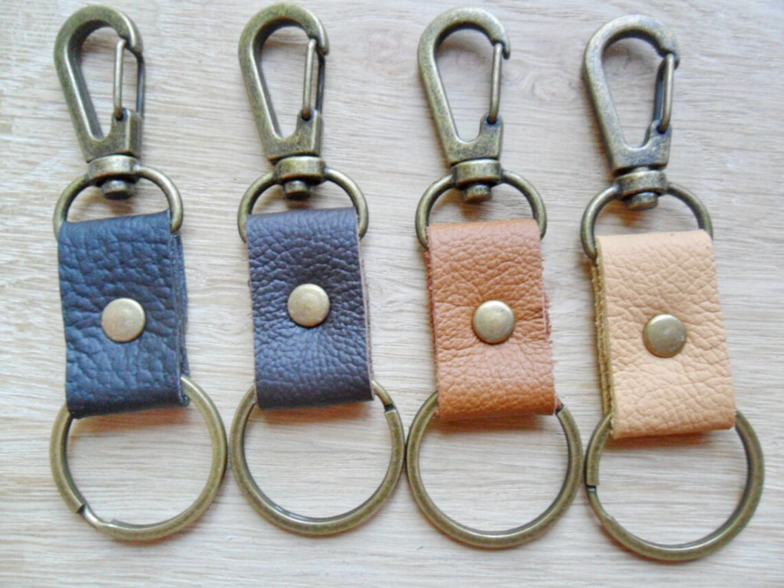 Black leather keyfob Leather strap key chain Small leather Etsy