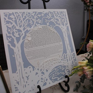 Puente de los árboles gemelos - Papercut Ketubah