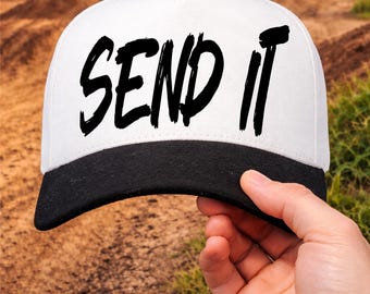 Send It Embroidered Dirt Bike Hat – Vintage BMX Track Cap