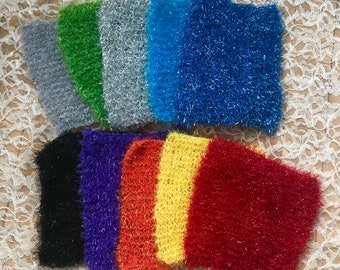 Set of 5 Scrubby Dishcloths or Exfoliating Face Cloths - Choice of Color Combos