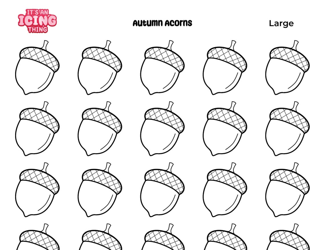 Acorns Royal Icing Transfer Sheets - Etsy