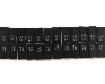 500 pcs QUALITY WOVEN SEWING LABELS /"ONE SIZE FITS ALL/" Black 4//8 X 7//8