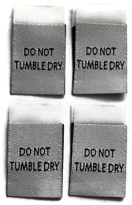 White Do Not Tumble Dry Care Labels Clothing Garment Accessories Woven