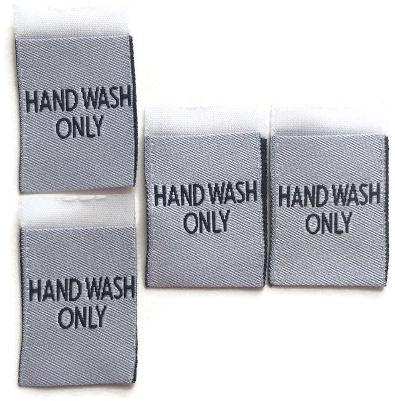 Woven White Hand Wash Only Care Labels Clothing Garment Etsy