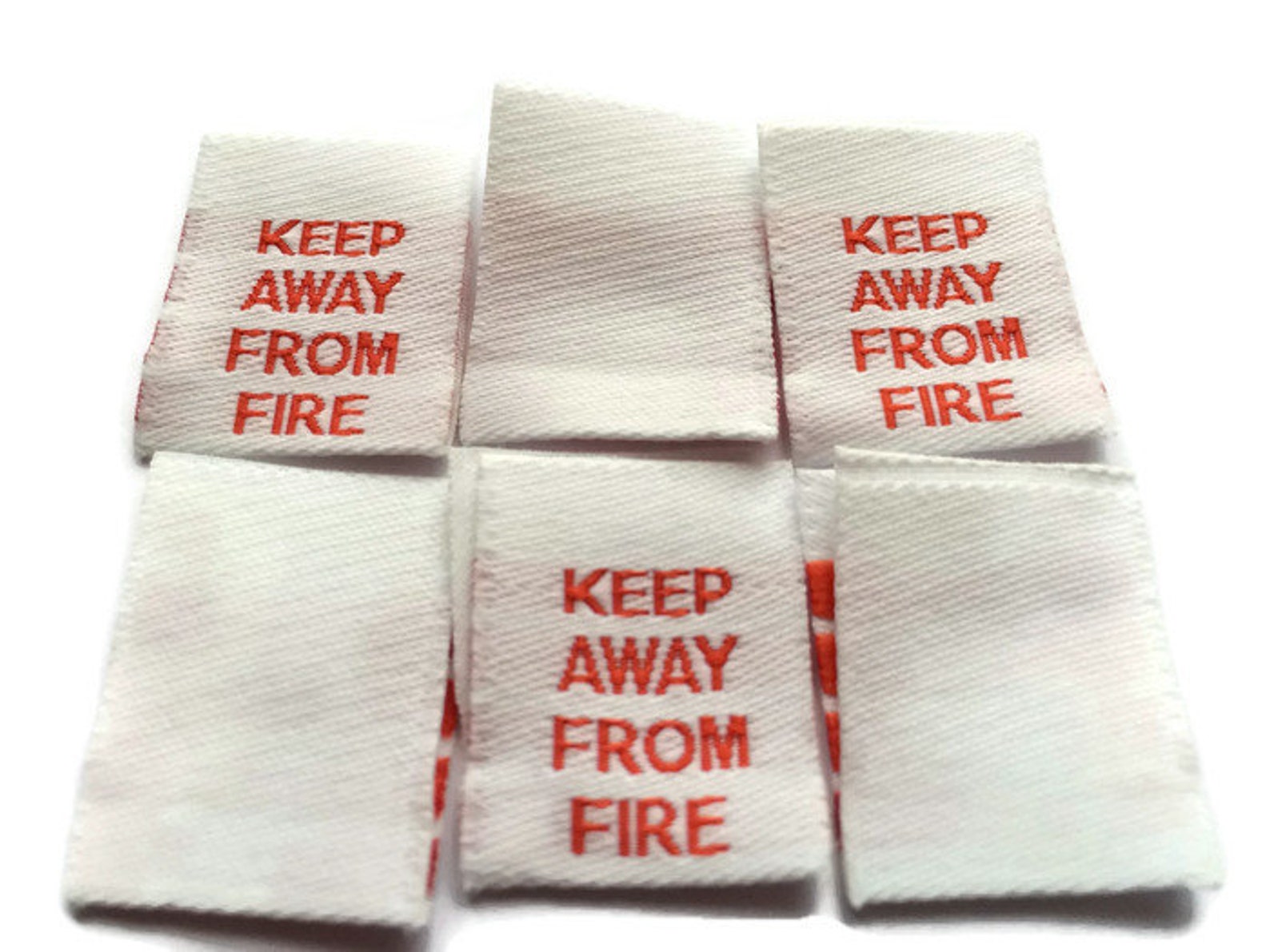 Woven Keep Away From Fire Care Labels Clothing Garment Etsy UK