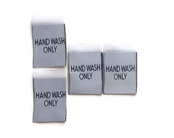 Woven White Hand Wash Only Care Woven Labels Clothing Garment Accessories Labels Cut and Loop Folded Woven Tags