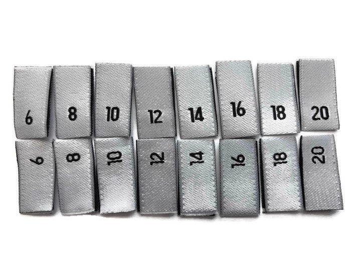 Ladies Sizes Woven Size Labels Women's Size Tabs Clothing Garment…