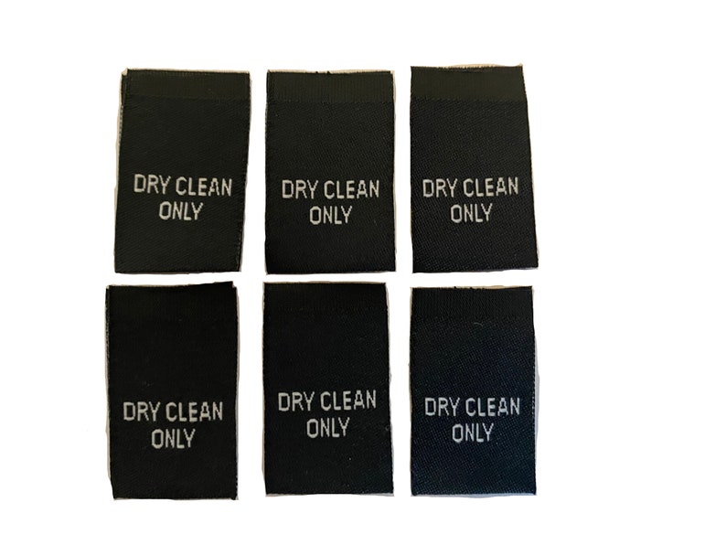 Black Woven Dry Clean Only Care Labels Clothing Garment Etsy UK