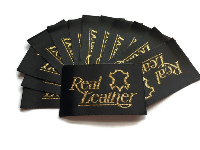 Black Real Leather Labels Clothing Garment Accessories ...