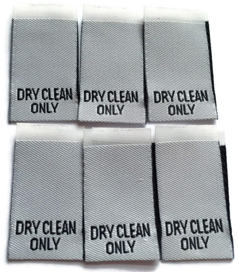 White Woven Dry Clean Only Care Labels Clothing Garment Etsy