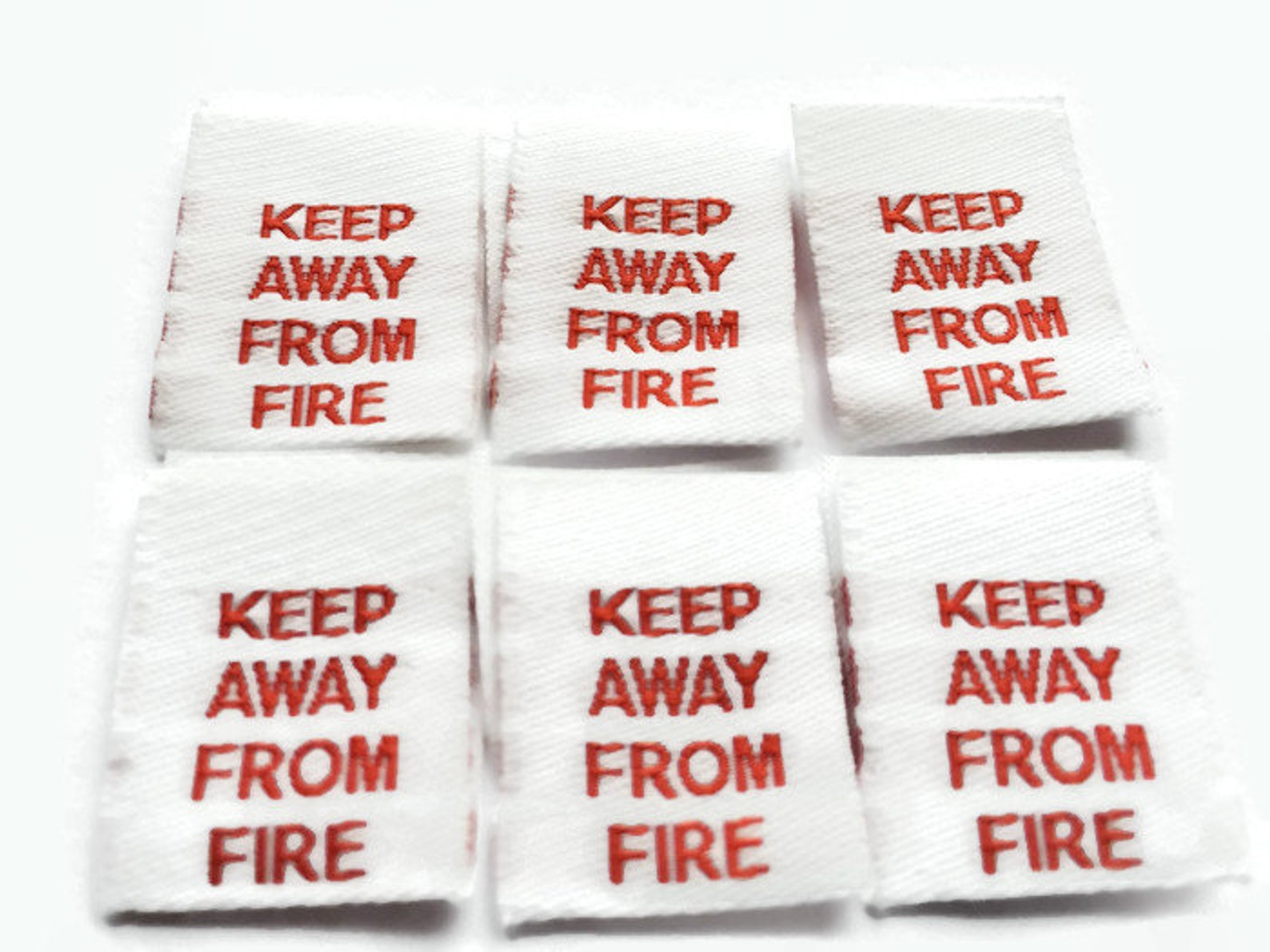 Woven Keep Away From Fire Care Labels Clothing Garment Etsy UK