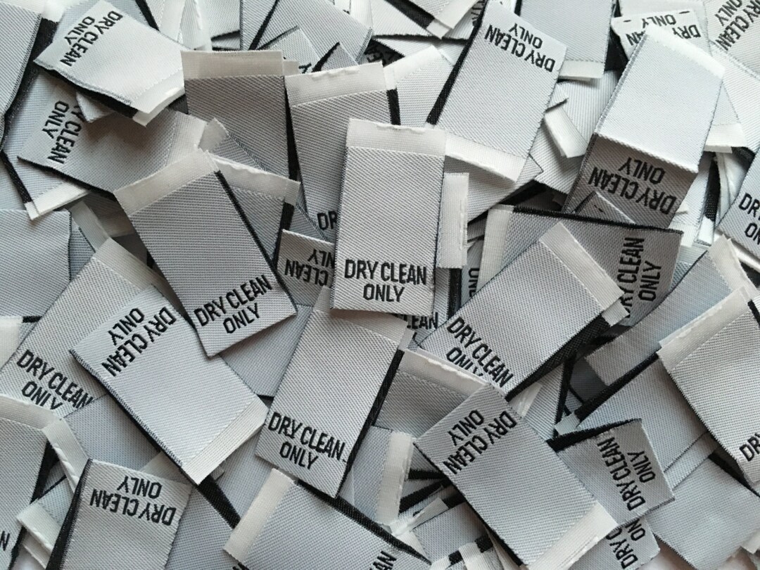 White Woven Dry Clean Only Care Labels Clothing Garment Etsy UK