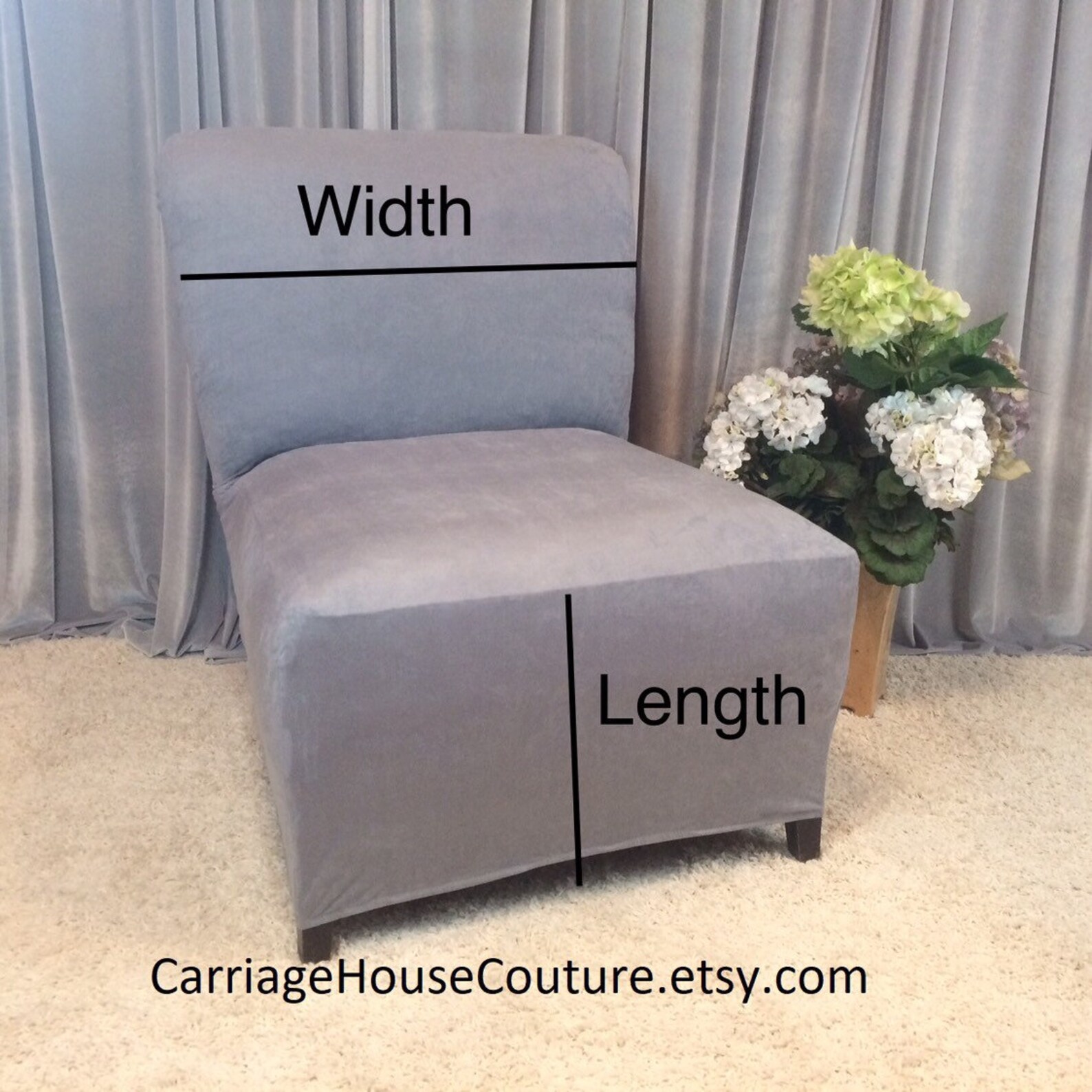 Slipcover White Suede Chair Cover for Armless Chair Slipper Etsy