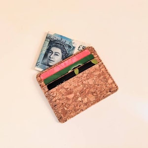 Natural Cork Minimalist Slim Wallet / Card Holder