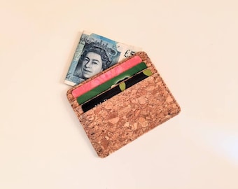 Natural Cork Minimalist Slim Wallet / Card Holder