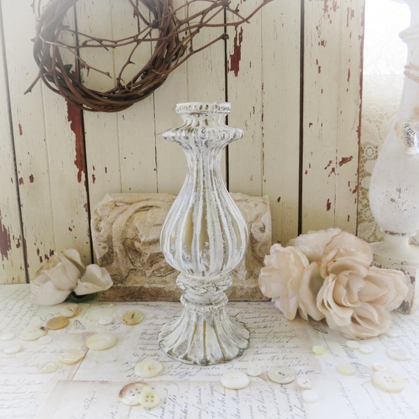 Vintage Piece of Salvaged Metal Lamp Stand Painted and Distressed Patina/Salvage Decor/French/Farmhouse/Shabby Chic Cottage Style Home Decor