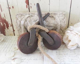 Vintage Wood Salvaged Casters: Rustic Farmhouse Upcycled Home Decor