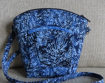 Small Fabric Purse with Long Shoulder Strap & Zipper Closure