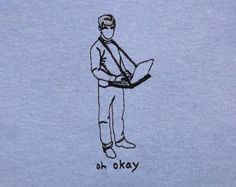 Oh Okay Nathan Fielder T-Shirt Funny Shirt The Curse Laptop Case Holder Harness Gift for Men Boyfriend Husband Son