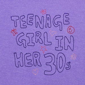 Teenage Girl In Her 30s/40s Embroidered T-Shirt Funny Millennial Gift for Her/ Girlfriend Wife Daughter Pop GUTS Tour Merch
