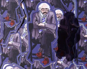 Scowling Bernie Sticker - Pro Choice Democratic Socialist Senator Sadners Decal - Reproductive Rights Healthcare Protest Political Merch