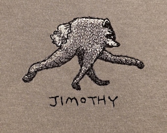 Maglietta Jimothy - Procione ricamato Comfort Colors - Uomo illustrato Seattle Short Spine Viral Trash Panda - Animale carino