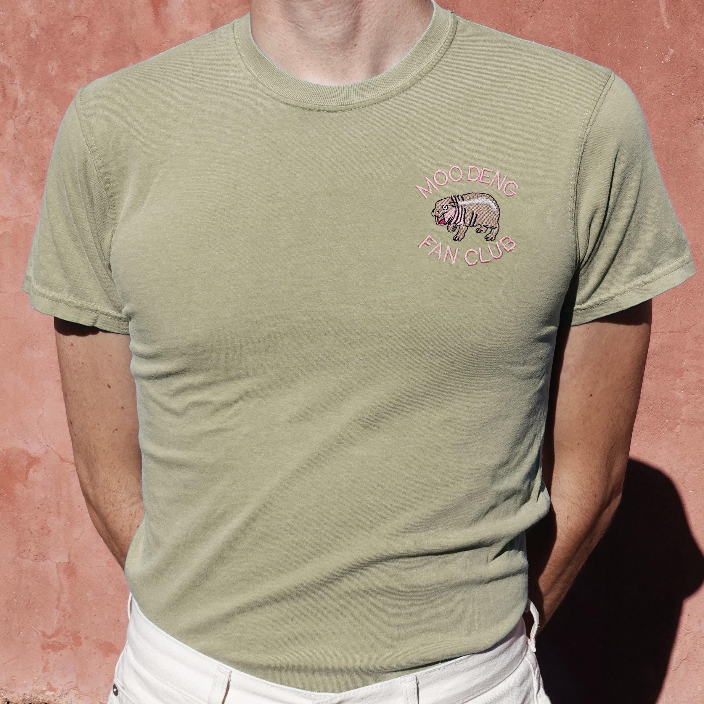 Moo Deng Fan Club Embroidered T-shirt Thailand Zoo Baby