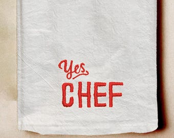 Yes, Chef Tea Towel - Gift For Home Cooks, Chefs, Kitchen or Funny House Warming Hostess Present for Foodies and Cooking Lovers