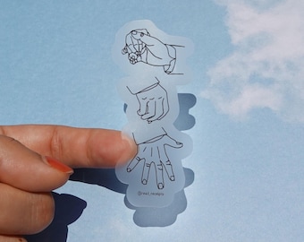 Adesivo trasparente con le mani di Orgoglio e Pregiudizio - Jane Austen Hand Flex Bookish Gift BookTok Yearner Merch Romantic Classics Reader Decalcomania