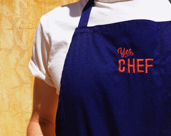 Yes Chef Apron | Culinary Gift for Cooks | Restaurant Lingo | Foodie Gift for Him Husband Dad | Professional Chef Kitchen Apparel