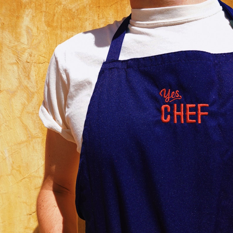 Yes, Chef Apron Restaurant Lingo Thank You Chef Funny Foodie Gift Culinary Cooking Gift for Cooks image 1