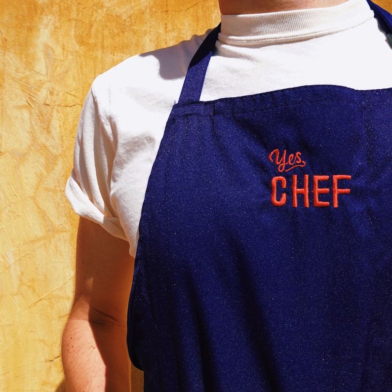 Yes, Chef Apron Restaurant Lingo Thank You Chef Funny Foodie Gift Culinary Cooking Gift for Cooks image 1