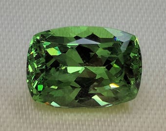 4.35 Carat Precision Cushion Cut Merelani Mint Grossular Garnet