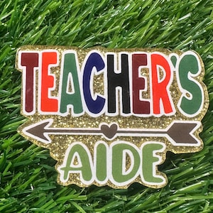 6123 2 COUNT Teachers Aide One Sided Acrylic Flatback