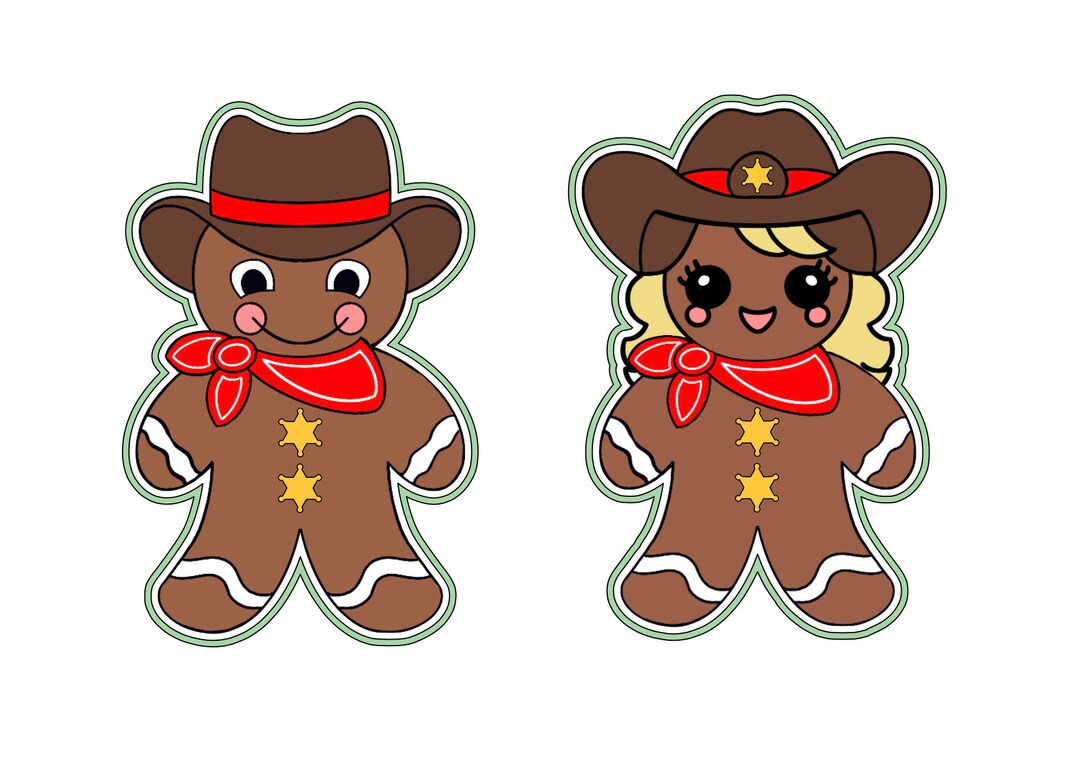 Cowboy/cowgirl Gingerbread Cookie Cutter - Etsy