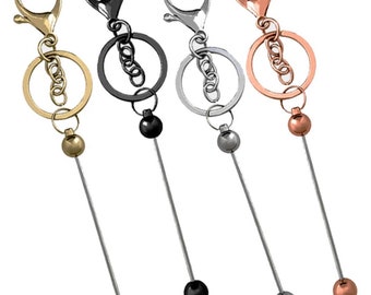 SUNNYCLUE 18Pcs Beadable Keychain Bars - 9 Color Alloy Blanks With Swivel Clasps For DIY Jewelry Making & Crafts