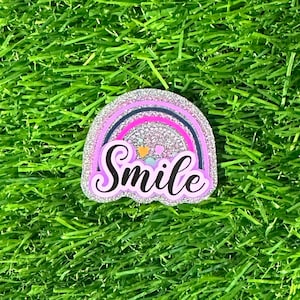 6098 2 COUNT Smile One Sided Acrylic Flatback