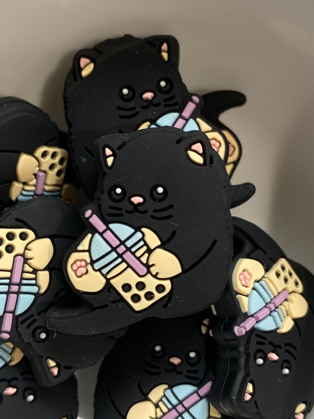 Jiti's Touch Exclusive: Cat Drinking Boba Silicone Focal Bead - Etsy