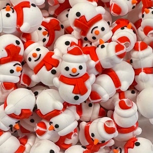 117 3D Snow Man Silicone Focal Bead