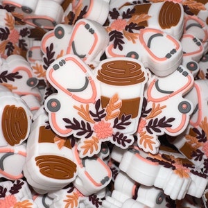 1013 Stethoscope And Coffee Silicone Bead