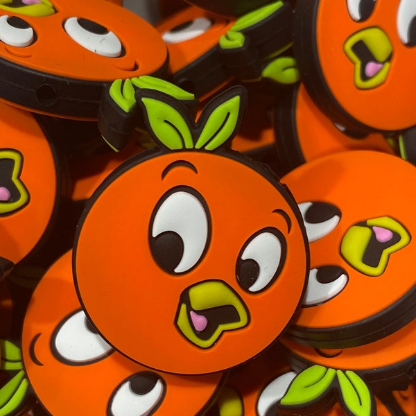 Orange Bird Silicone Focal Bead