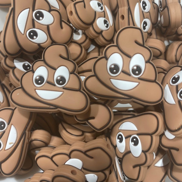 Poop Emoji Silicone Focal Bead