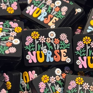 369 Floral Nurse Silicone Focal Beads