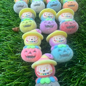 1246 Fuzzy Labooboo In Pumpkin Silicone Focal Bead Random colors