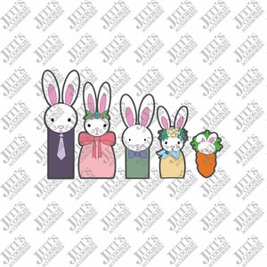 9150 Easter Bunny family cookie cutter set-Easter cookie cutters-Animal cutters
