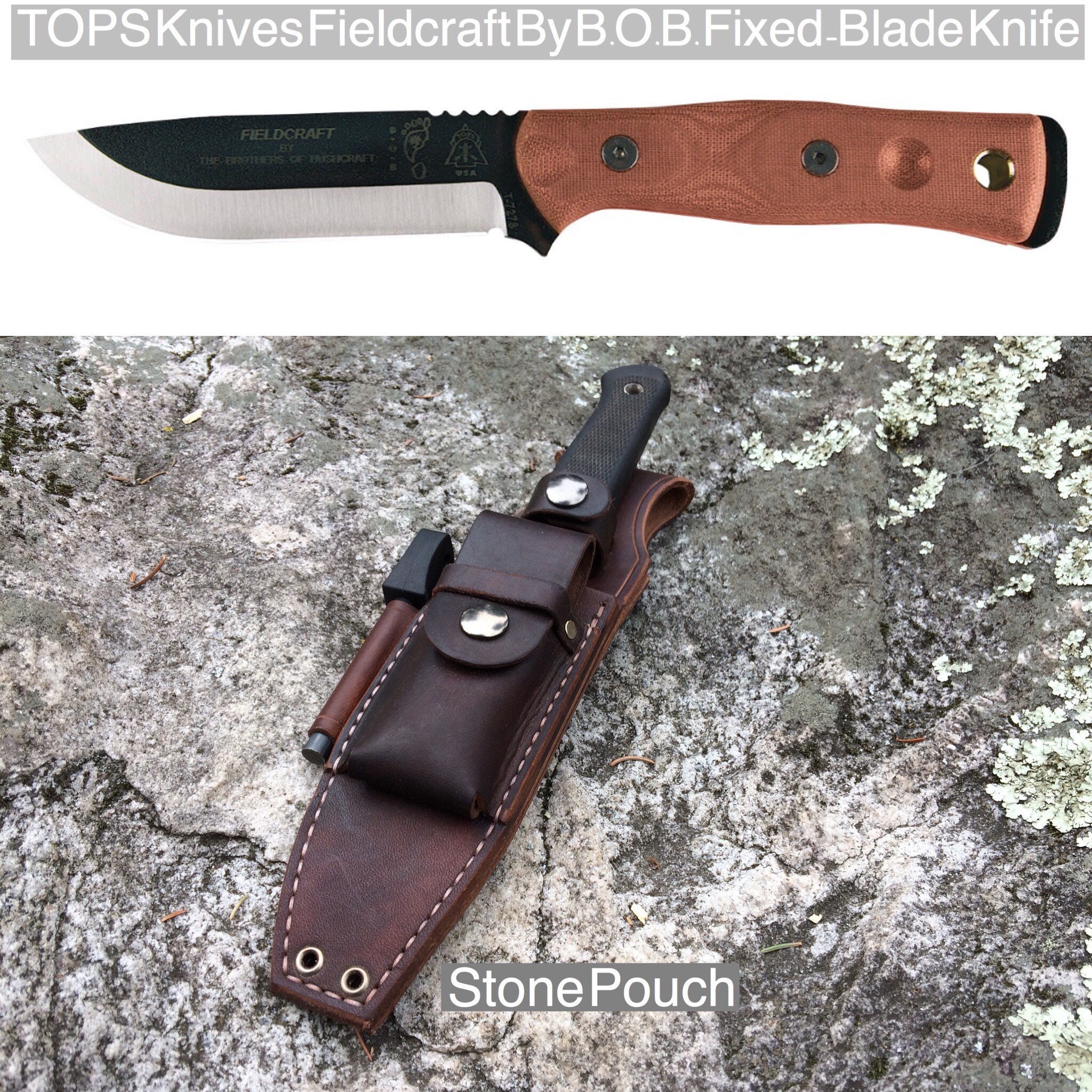 TOPS Knives Fieldcraft by B.O.B. Fixedblade Knife Bushcraft Etsy