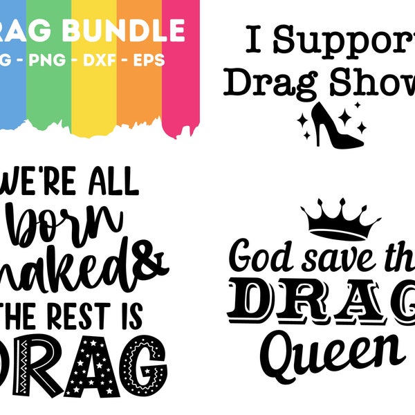 Drag Queen Svg, God Save The Drag Queen Svg, I Support Drag Queens Svg, LGBTQ Svg Bundle, Ru Paul Svg, Gay Pride Svg, Ru Paul Svg