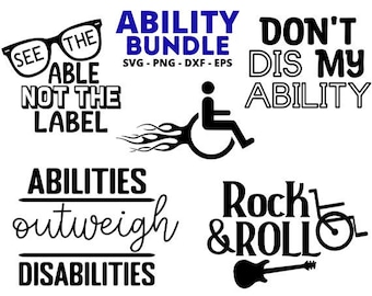 Disability Awareness SVG Bundle, Wheelchair Rock and Roll (Digital File)